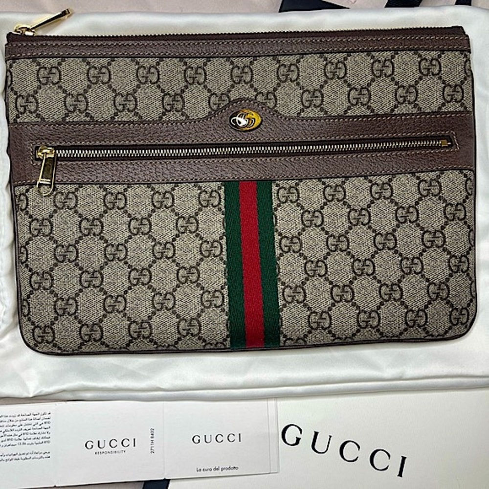 NEW Gucci Ophidia GG Supreme Pouch